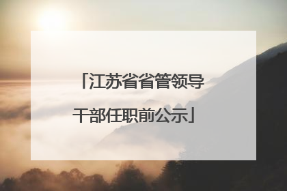 江苏省省管领导干部任职前公示