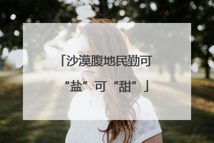 沙漠腹地民勤可“盐”可“甜”