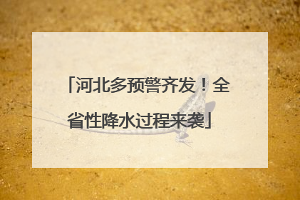 河北多预警齐发！全省性降水过程来袭