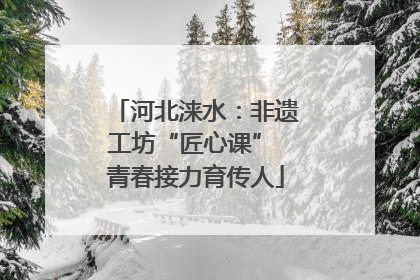 河北涞水：非遗工坊“匠心课” 青春接力育传人