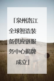 泉州洛江全球智造装备供应链服务中心揭牌成立