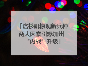 洛杉矶惊现新兵种 两大因素引爆加州“内战”升级
