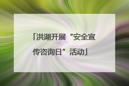 洪湖开展“安全宣传咨询日”活动