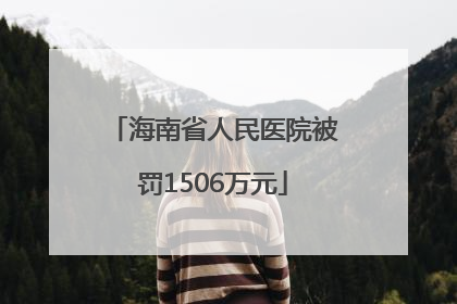 海南省人民医院被罚1506万元