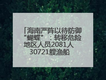 海南严阵以待防御“蝴蝶”：转移危险地区人员2081人 30721艘渔船全部进港避风