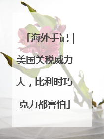 海外手记｜美国关税威力大，比利时巧克力都害怕