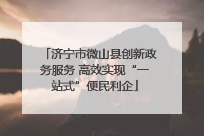济宁市微山县创新政务服务 高效实现“一站式”便民利企