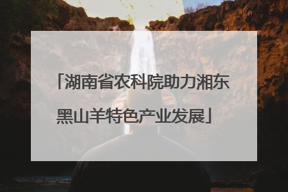 湖南省农科院助力湘东黑山羊特色产业发展
