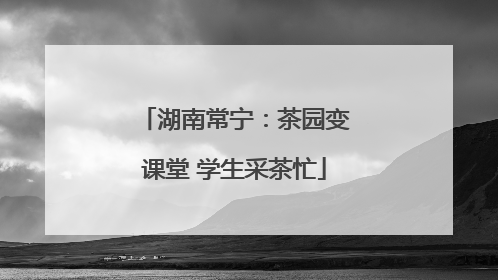 湖南常宁：茶园变课堂 学生采茶忙