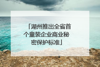 湖州推出全省首个童装企业商业秘密保护标准