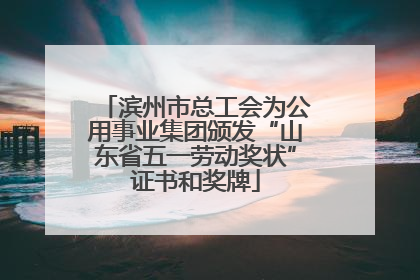 滨州市总工会为公用事业集团颁发“山东省五一劳动奖状”证书和奖牌