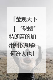 莹观天下｜“硬刚”特朗普的加州州长纽森何许人也