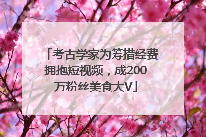 考古学家为筹措经费拥抱短视频，成200万粉丝美食大V