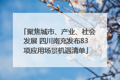 聚焦城市、产业、社会发展 四川南充发布83项应用场景机遇清单