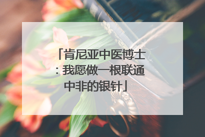肯尼亚中医博士：我愿做一根联通中非的银针