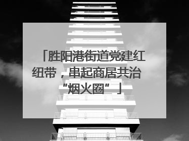 胜阳港街道党建红纽带，串起商居共治 “烟火圈”