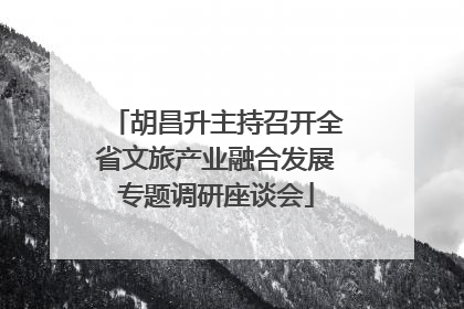 胡昌升主持召开全省文旅产业融合发展专题调研座谈会