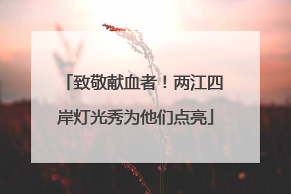 致敬献血者！两江四岸灯光秀为他们点亮