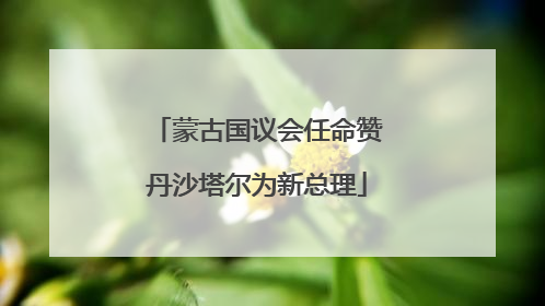 蒙古国议会任命赞丹沙塔尔为新总理