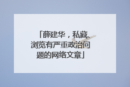 薛建华，私藏、浏览有严重政治问题的网络文章