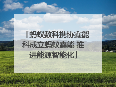 蚂蚁数科携协鑫能科成立蚂蚁鑫能 推进能源智能化