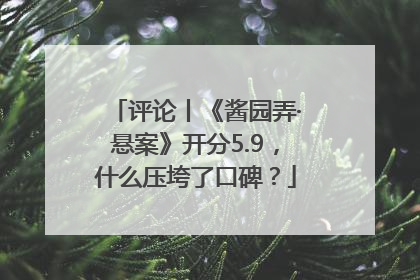 评论丨《酱园弄·悬案》开分5.9，什么压垮了口碑？