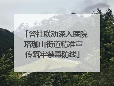 警社联动深入医院 珞珈山街道精准宣传筑牢禁毒防线