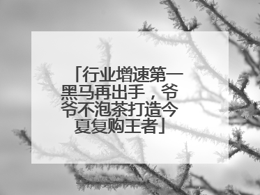 行业增速第一黑马再出手，爷爷不泡茶打造今夏复购王者