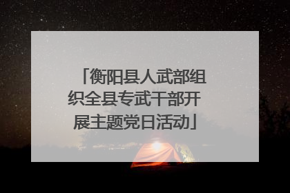 衡阳县人武部组织全县专武干部开展主题党日活动