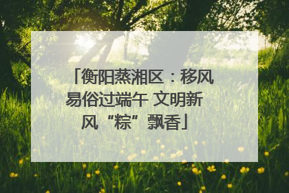 衡阳蒸湘区：移风易俗过端午 文明新风“粽”飘香
