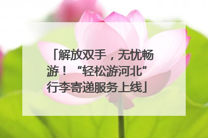 解放双手，无忧畅游！“轻松游河北”行李寄递服务上线