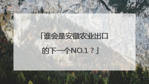 谁会是安徽农业出口的下一个NO.1？
