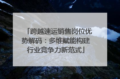 跨越速运销售岗位优势解码：多维赋能构建行业竞争力新范式