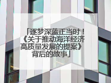 逐梦深蓝正当时！《关于推动海洋经济高质量发展的提案》背后的故事