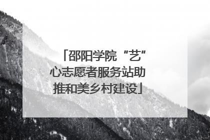 邵阳学院“艺”心志愿者服务站助推和美乡村建设