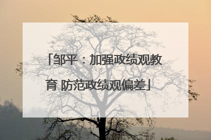 邹平：加强政绩观教育 防范政绩观偏差