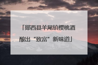 郧西县羊尾镇樱桃酒酿出“致富”新味道