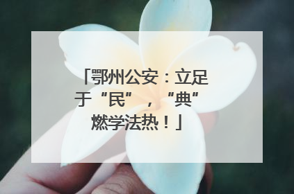 鄂州公安：立足于“民”，“典”燃学法热！