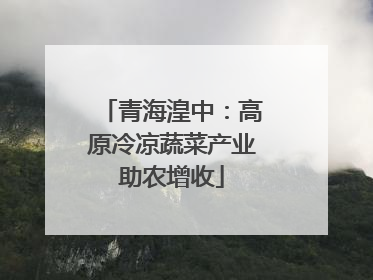 青海湟中：高原冷凉蔬菜产业助农增收