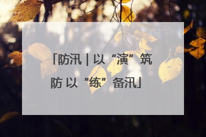 防汛｜以“演”筑防 以“练”备汛