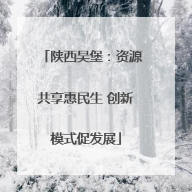 陕西吴堡：资源共享惠民生 创新模式促发展