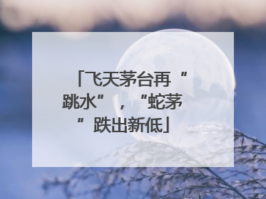 飞天茅台再“跳水”，“蛇茅”跌出新低