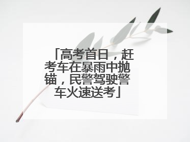 高考首日，赶考车在暴雨中抛锚，民警驾驶警车火速送考