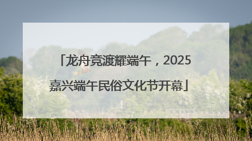 龙舟竞渡耀端午，2025嘉兴端午民俗文化节开幕