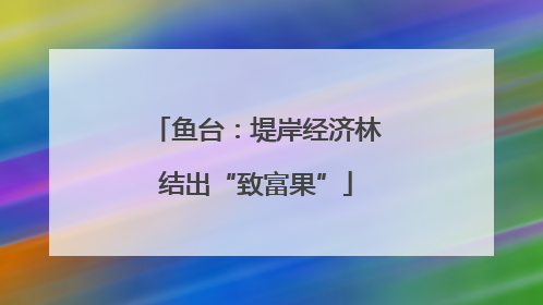 鱼台：堤岸经济林结出“致富果”