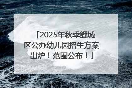 2025年秋季鲤城区公办幼儿园招生方案出炉！范围公布！