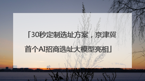 30秒定制选址方案，京津冀首个AI招商选址大模型亮相
