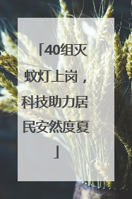 40组灭蚊灯上岗，科技助力居民安然度夏