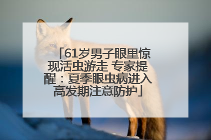 61岁男子眼里惊现活虫游走 专家提醒：夏季眼虫病进入高发期注意防护