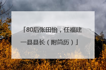 80后张田怡，任福建一县县长（附简历）